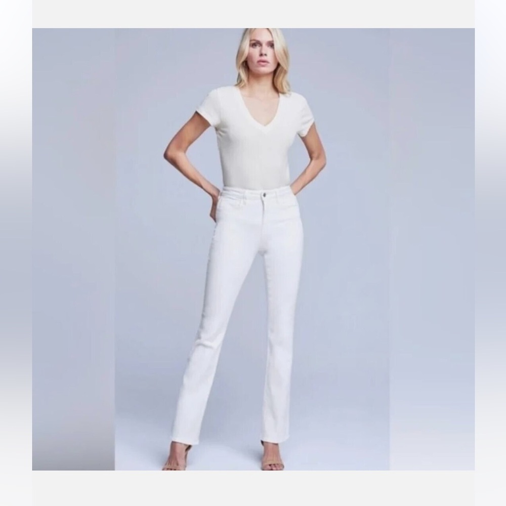 L’AGENCE 31 ORIANA HIGH RISE STRAIGHT BLANC WHITE JEANS! BRAND NEW WITH TAGS! - Picture 6 of 17